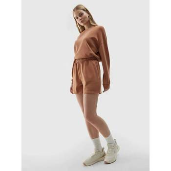 4F dámské teplákové šortky s přídavkem modálu hnědé