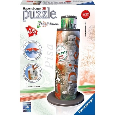 Ravensburger 3D puzzle Šikmá věž v Pise Vlajková edice 216 ks