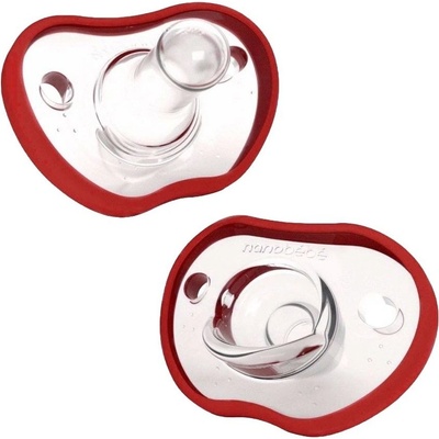Nanobebe Силиконови залъгалки Nanobebe - 0-3 м, 2 броя, червени (31433)