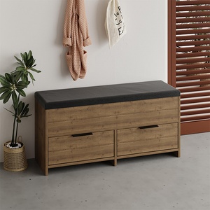 TopMebel Пейка за обувки Cove TopMebel от меламин в светлокафяв цвят 106x34x51.5cm