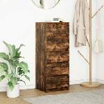 vidaXL Бюфет с чекмеджета, опушен дъб, 37, 5x35x99 см, инженерно дърво (861764)