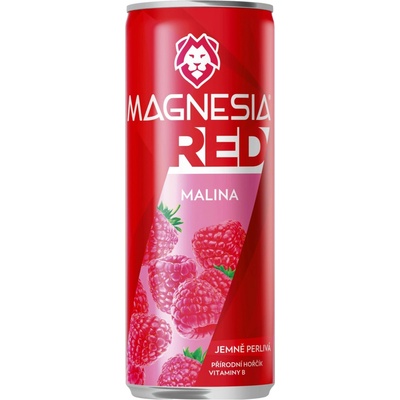 Minerální voda Magnesia Red malina plech 24 x 0,33 l