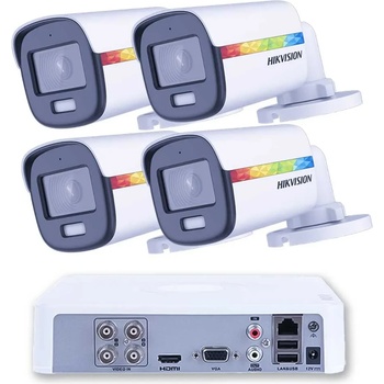 HIKVISION Професионален Комплект ZK41640W 4 Камери Hikvision 2MP Pro ColorVu Dual-Light Аудио 40m (ZK41640W)