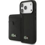 Lacoste Иконичен Petit Pique MagSafe калъф + портфейл за iPhone 18 Pro, черен (57983131877)