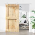 vidaXL Преплъзваща се врата Естествено и бяло 100 x 210 cm (3445112)