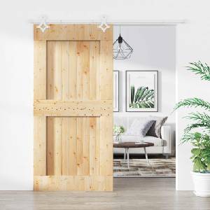 vidaXL Преплъзваща се врата Естествено и бяло 100 x 210 cm (3445112)