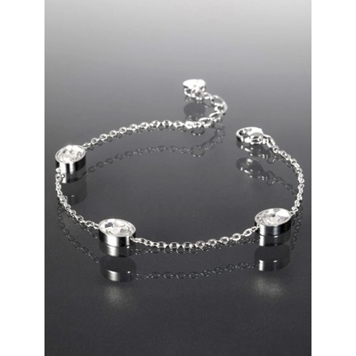 Prosperk náramek z chirurgické oceli s ovály s čirými krystaly S0591