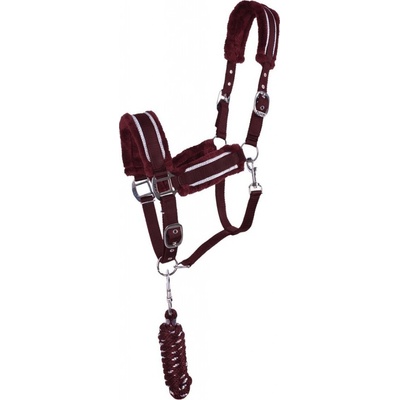 QHP Set ohlávky s vodítkem Dolci burgundy/silver – Zboží Dáma