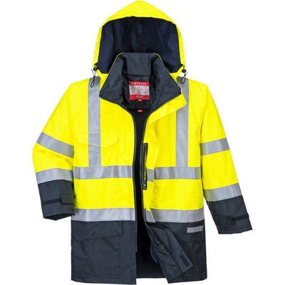 PortWest bunda Bizflame Rain Hi-Vis Multi-Protection S779 zateplená reflexní Žluto-navy