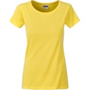 James & Nicholson Klasické dámske tričko z biobavlny 8007 Žltá