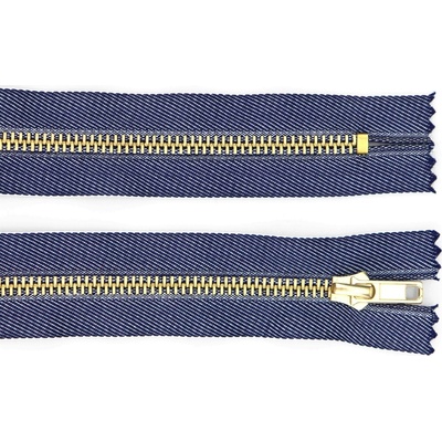 Pro Háčkování Kovový zip nedělitelný 6 cm, Ø 6 mm tmavě modrý jeans