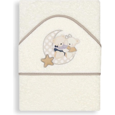 INTERBABY OSUŠKA froté 100x100 MACKO s mesiačikom krémová