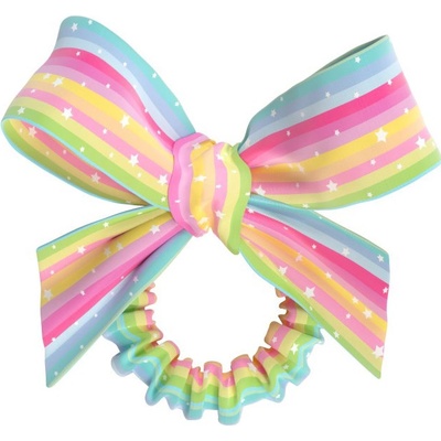 Invisibobble slim sprunchie with bow let's chase rainbows