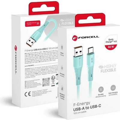 F-Energy C342 USB A na typ C QC4.0 3A 66W silikonový 1 m modrý