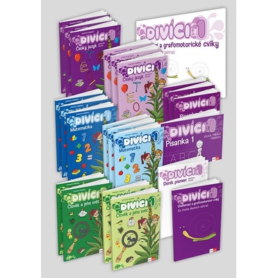 Divíci 1 - základní učitelský balíček - Český jazyk GM (vázané písmo) + Matematika + Člově
