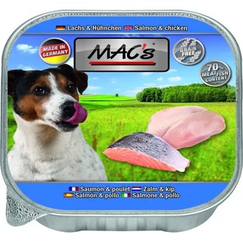 MAC's Mac’s Dog Adult, пастет за пораснали кучета, БЕЗ ЗЪРНО, със сьомга и пиле (мин. 70% месо), 150 гр - Германия - 402VE