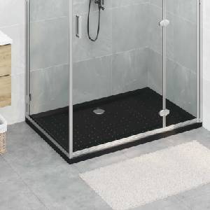 vidaXL Основен трей за душ с точки 120 x 80 x 4 см ABS Черно (42033516)