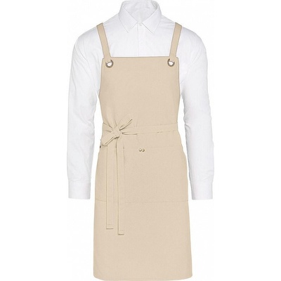 SG Accessories Bistro Ex JASSZ Bistro Zástěra Provence s překříženými pásy a mosaznými očky Přírodní