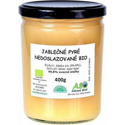 ASO Zdravý život Jablečné Pyré nedoslazované Bio 400 g