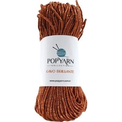 POPYARN Příze Cavo brillante B07 - oranžová, 200g 100m
