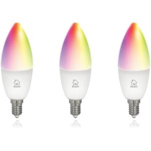 DELTACO SMART HOME SH-LE14RGB LED крушка, E14, свещ, WIFI, 5W, цвят+бяло, регулируема, 3бр. /опаковка