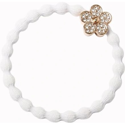 By Eloise London Bling Charms Daisy Flower гривна / ластик за коса цвят бял
