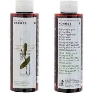 KORRES Шампоан промо против пърхот и сух скалп с лаврово дърво и ехинацея. , Korres Shampoo Against Dandruff And Dry Skin With Laurel And Echinacea 250+250ml