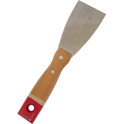 TOPTRADE špachtle nerezová 50 mm, dřevěná nýtovaná rukojeť – profi (50 mm, nerez, dřevěná rukojeť)