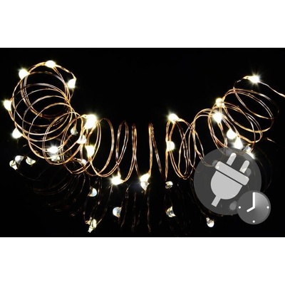 Garthen 47228 Vánoční světelný řetěz MINI 50 LED s časovačem teple bílá