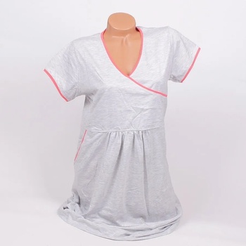 Image 1 of Памучна нощница за бременни в светлосив цвят