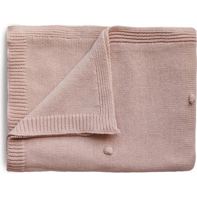 Mushie pletená detská deka z organickej bavlny bodkovaná Blush
