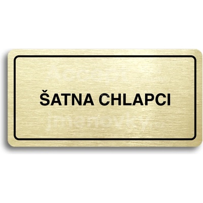 ACCEPT Piktogram ŠATNA CHLAPCI - zlatá tabulka - černý tisk