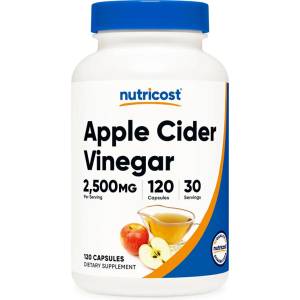 Nutricost Ябълков оцет - За контрол на апетита и теглото, 625 mg, 120 капсули (57644 (780101) NC)