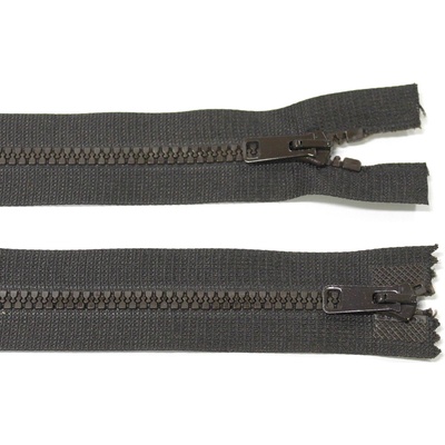 KOH-I-NOOR Kostěný zip no.5 rozepínací dvoucestný 55cm tmavě hnědý