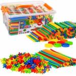 Ramiz Colorful Construction Slombs for Kids 3+ Building 3D Models + Suitcase + Tubing Connectors 800 pcs