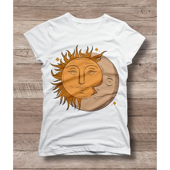Мъжка тениска 'Слънце и Луна' - бял, xxl