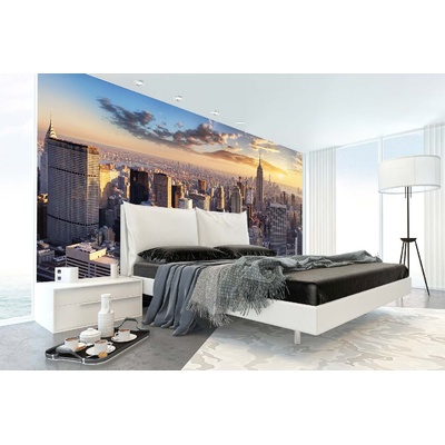 DIMEX ART Самозалепваща се флизелинова фототапета силует на ню йорк 375 x 250 см