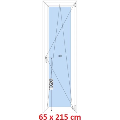 Soft Plastové okno 65x215 cm, otevíravé a sklopné, Antracit struktura/bílá