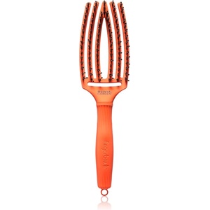 Olivia Garden Fingerbrush Boar & Nylon Четка за коса с влакна от найлон и глиган Dolce Vita Orange Spritz