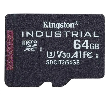 Image 1 of Kingston microSDXC Industrial 64GB C10/U1 SDCIT/64GBSP
