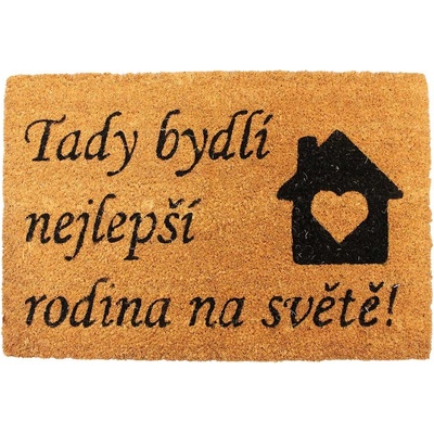 Home Elements Tady bydlí nejlepší rodina na světě béžová 40 x 60 cm – Sleviste.cz