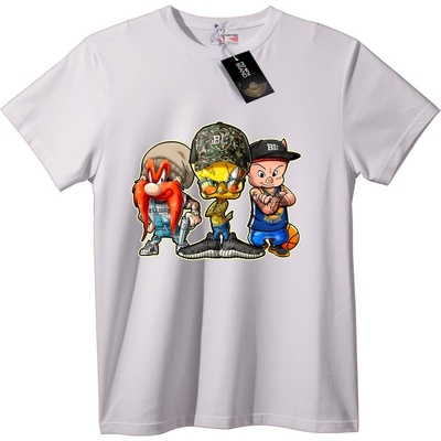 NOONEBRAND Тениска Карикатурен Градски Екип - XS, White