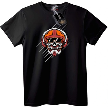 NOONEBRAND Тениска Skull байкер с каска - 2XL, White