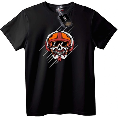 NOONEBRAND Тениска Skull байкер с каска - 2XL, White