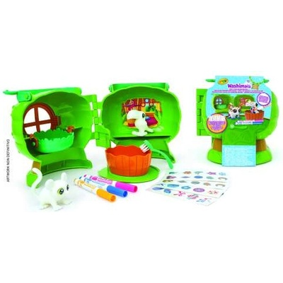 Crayola Washimals комплект за игра с перестираеми животинки - Дървена къща на сафари (74-7476)