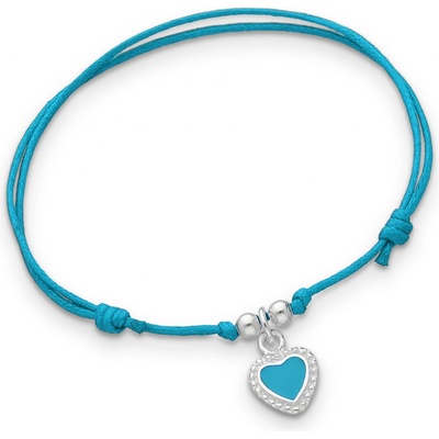 Bangles.cz náramek Azurové Srdce & šňůrka 3004