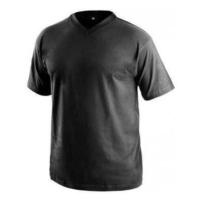 Canis tričko s krátkym rukávom Dalton výstrih do V čierne