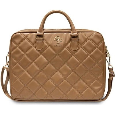 GUESS Guess Quilted 4G Чанта за лаптоп, 16", кафяв
