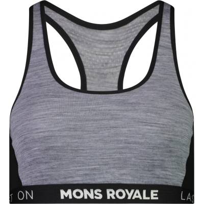 Mons Royale Дамско мериносово термобельо Mons Royale Women's Sierra Sports Bra Merino base layer - Grey Heather / Black (115-2140-0213)