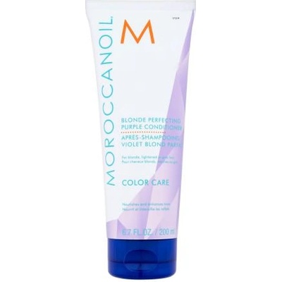 Moroccanoil Color Care Blonde Perfecting Purple Conditioner 200 ml балсам за неутрализиране на жълти тонове на руса коса за жени